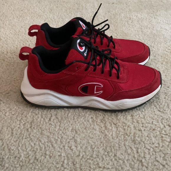 Champion Shoes Red Champion Shoes With Black Laces Poshmark